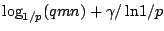 $\log_{1/p}(qmn) + \gamma/\ln\!{1/p}$